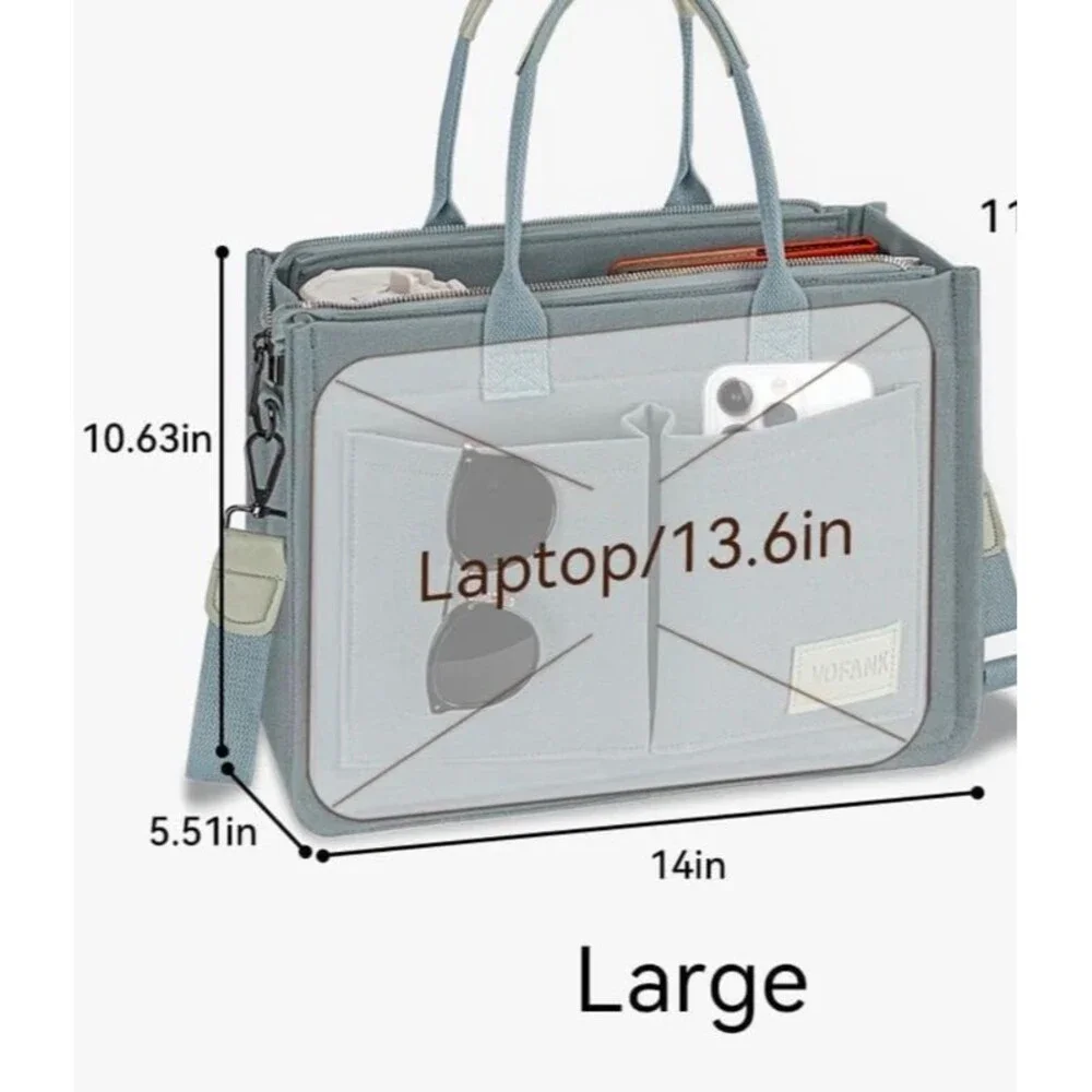 Vofank Canvas Tote Bag for Women with Pockets Large Crossbody Bag Satchel